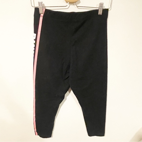 Victorias Secret Pink Size Large Black Spellout Cropped Leggings Athletic - Picture 4 of 4